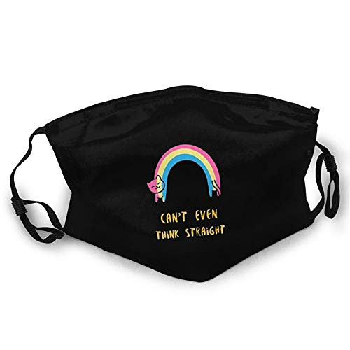 Pansexual Pan Pride I Can't Even Think Straight Anti-Dust Face Mask Unisex Dust Mask for Camping Travel Black
