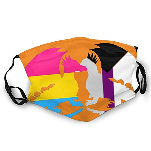 Pan Demisexual Pride Dragons Anti-Dust Face Mask Unisex Reusable Mask for Adult Outdoors Black