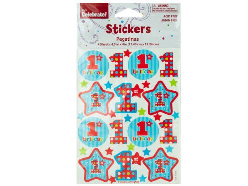 bulk buys 4-Sheet 1st Birthday Stickers