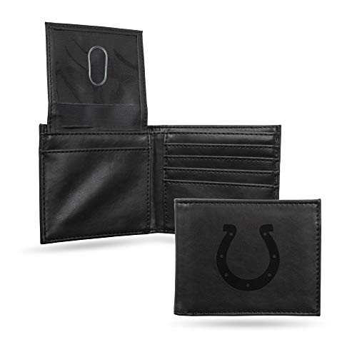 NFL Rico Industries Laser Engraved Billfold Wallet, Indianapolis Colts Team Color, 3.5 x 4.25-inches