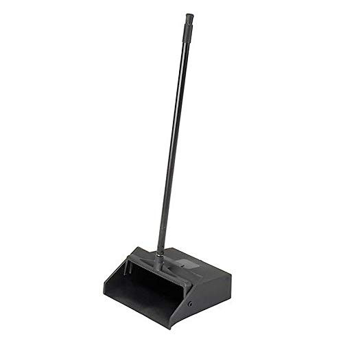 Pivoting Upright Lobby Dustpan with Metal Handle, Black, 30 in Length
