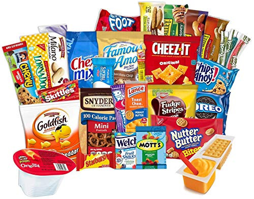 3 AM Snacks Care Package Food Cookies Bar Chips Candy Ultimate Variety Gift Box Pack Assortment Basket Bundle Mix Bulk Sampler Treats College Students Final Exam Office Easter 45 Pack