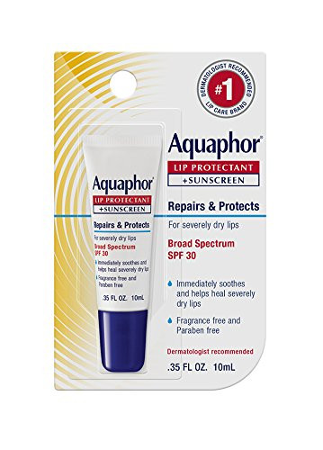 Aquaphor Lip Repair Plus Protect UVA/UVB, SPF 30, 0.35 Ounce (Pack of 6)
