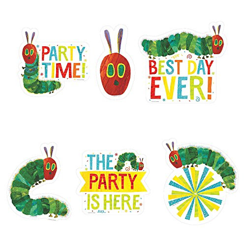 Fun Express - Very Hungry Caterpillar Wall Cutouts for Birthday - Party Decor - Wall Decor - Cutouts - Birthday - 5 Pieces