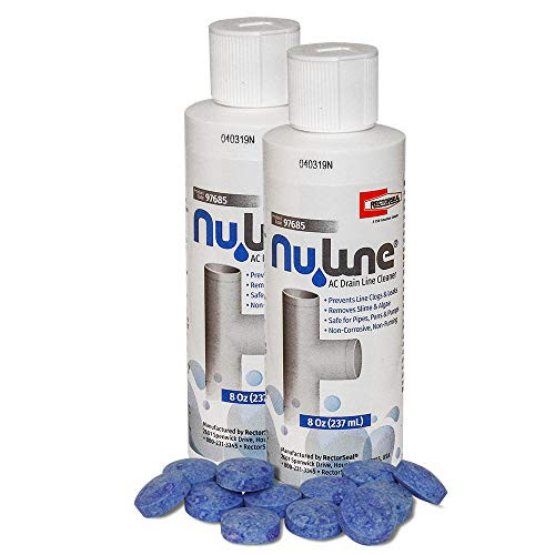 (2)-Pack NuLine NL1 HVAC Condensate 8 Ounce Nu-Line Drain Cleaner Plus (12) PT-200 Pan Tablets