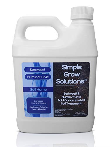 Super Seaweed Humic Fulvic Acid Blend- Soil Hume - Liquid Carbon - Simple Grow Solutions- Natural Lawn  and  Garden Concentrated Treatment- Increase Nutrient Uptake  and  Fertilizer Transfer (32 Ounce)