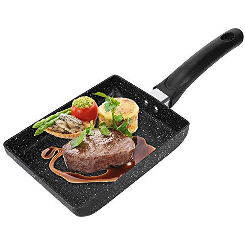 Omelette Pan, Anti?hot Handle Rectangle Easily Flip Pancake Pan, Aluminium Small for Home Kitchen Omelets Pancakes Sandwiches Cooking Eggs Restaurant(small)