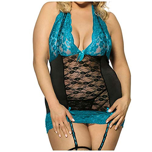 Pan Hui Women Babydoll Lingerie Lace Chemise Halter Nightwear Teddy Dress Sexy Lace Nightdress Mesh V Neck Sleepwear Blue Pan Hui Women Babydoll Lingerie Lace Chemise Halter Nightwear Teddy Dress Sexy Lace Nightdress Mesh V Neck Sleepwear Blue