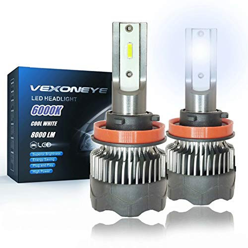 H11 LED headlight bulb/fog light bulbs H11 H8 H9 H16 6000K 8000LM Cool White,Conversion kit, with fan