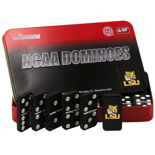 NCAA LSU Tigers Domino Set in Metal Gift Tin