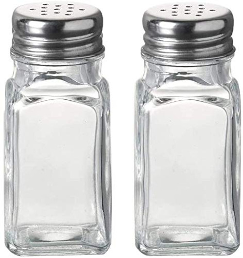 Salt and Pepper Shakers Set - Glass Salt Shaker and Pepper Shaker - Clear Set For Home or Restaurant