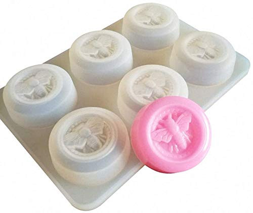 Healthcom 2 Set Bee Soap Molds Honeycomb 3D Soap Molds Silicone Mould Tray Round Beehive Silicone Cupcake Cups Muffin Baking Pan Homemade DIY Making Cake Jelly Candy Chocolate Mold for Wedding Party
