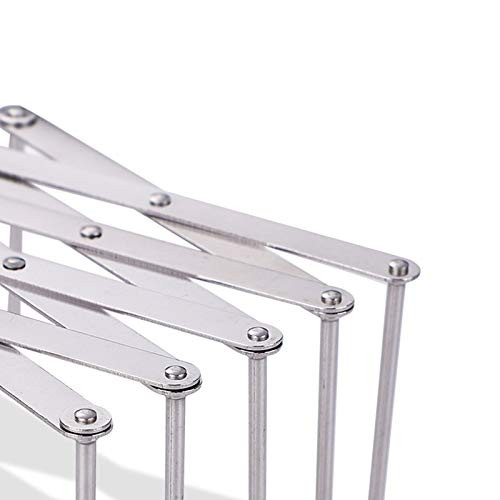 Stainless Steel Kitchen Organizer Telescopic Folding Storage Rack Houseware Cabinet Pot Lid Organizer Rack, Telescopic Folding Rack Stainless Steel (White)