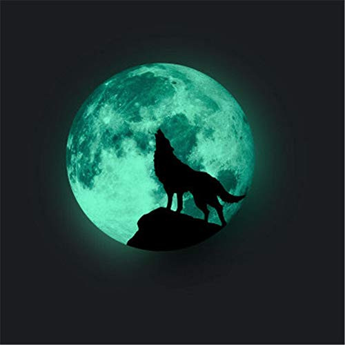 Powefer Luminous Moon Wall Sticker for Kids Room Halloween Decoration Sticker Luminous Wolf Wall Decal Bedroom Glow in The Dark Stickers (Color : 30cm) Powefer Luminous Moon Wall Sticker for Kids Room Halloween Decoration Sticker Luminous Wolf Wall Decal Bedroom Glow in The Dark Stickers (Color : 30cm)