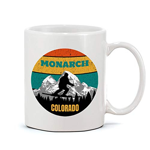 Coffee Mug Snow Ski At Monarch Explore Monarch Ski Slopes Skiing Monarch Colorado Classic(White-11oz) Mugs for Everyone