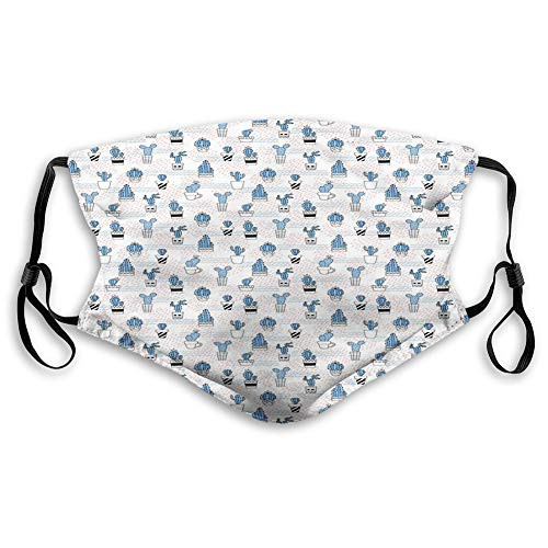 Fillter Face Cloth for teens child,Cute Zigzag Pattern with Diagonal Short Lines Squares,Reusable Windproof Mouth Anti Dust Double Protection