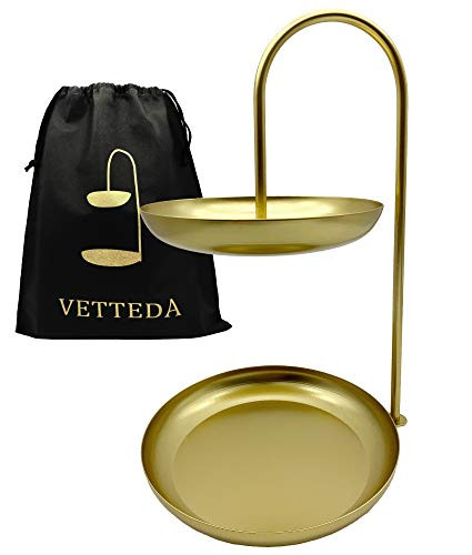 2-Tier Cake Stand,Dessert Cupcake Stand for Tea Party Serving Platter?Fruit Platter Cake Holder Cheese Plates Dessert Display Stand?Vintage Gold?