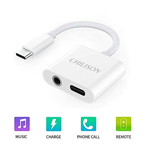 CHILISON USB C to 3.5mm Headphone Adapter with Fast Charging Compatible for Pixel 3 3XL 2 2XL, iPad pro 2018, HTC, Essential Phone and More USB C Devices CHILISON USB C to 3.5mm Headphone Adapter with Fast Charging Compatible for Pixel 3 3XL 2 2XL, iPad pro 2018, HTC, Essential Phone and More USB C Devices