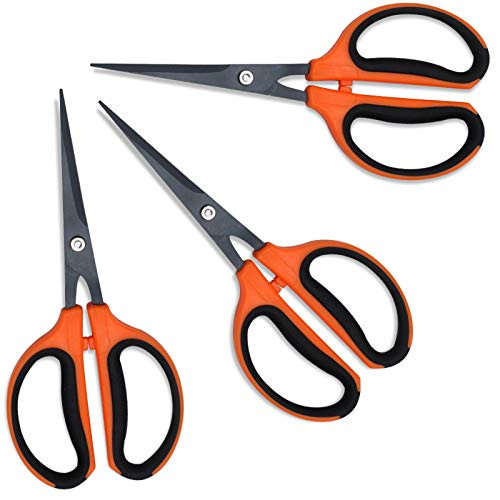 GROWNEER 3 Packs Trimming Scissors Teflon Coated Non Stick Blades Pruning Shears Gardening Hand Pruning Snips with Straight Stainless Steel Precision Blade GROWNEER 3 Packs Trimming Scissors Teflon Coated Non Stick Blades Pruning Shears Gardening Hand Pruning Snips with Straight Stainless Steel Precision Blade
