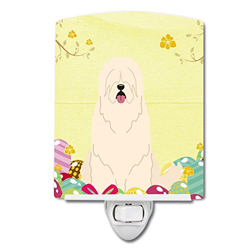 Caroline's Treasures BB6024CNL Easter Eggs South Russian Sheepdog Ceramic Night Light, 6x4x3, Multicolor