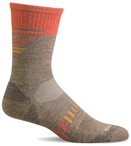 Sockwell Women's Ascend II Crew Moderate Graduated Compression Sock, Khaki - M/L