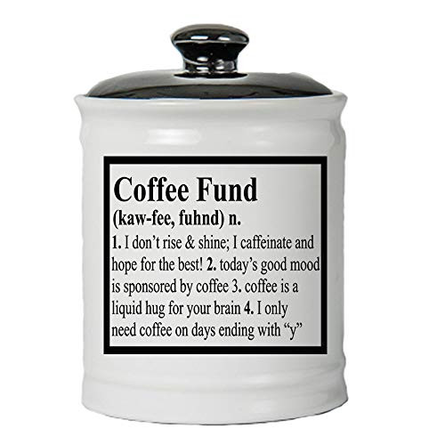 Cottage Creek Piggy Bank, Coffee Fund Coin Bank, Round Ceramic Coffee Fund Money Jar for Coffee, Coffee Lover Gifts -White- Cottage Creek Piggy Bank, Coffee Fund Coin Bank, Round Ceramic Coffee Fund Money Jar for Coffee, Coffee Lover Gifts -White-
