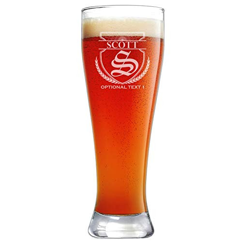 Personalized Etched 23oz Pilsner Beer Glass, Scott