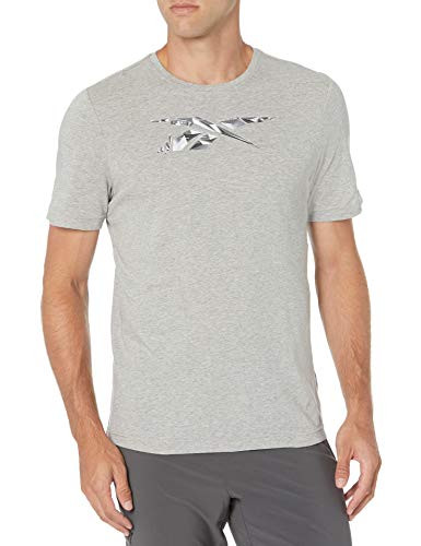 Reebok Training Supply Cotton Graphic Tee, Medium Grey Heather, L