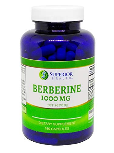 S Superior Health Berberine 1000 mg Per Serving 180 Capsules 90 Day Supply