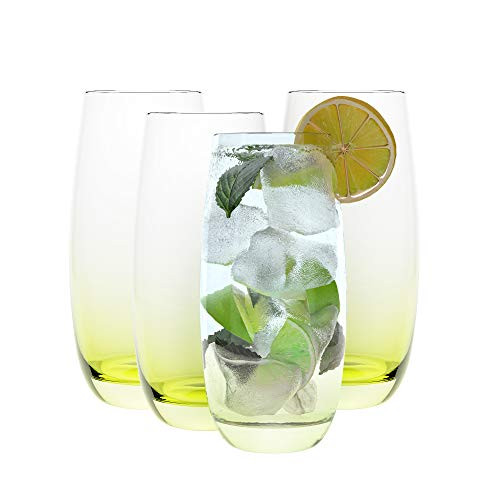 Highball Glasses Set of 4 - Crystal Tall Drinking Glasses - Cocktail Glass for Mojito, Juice, Beverage, and water - 19 Oz