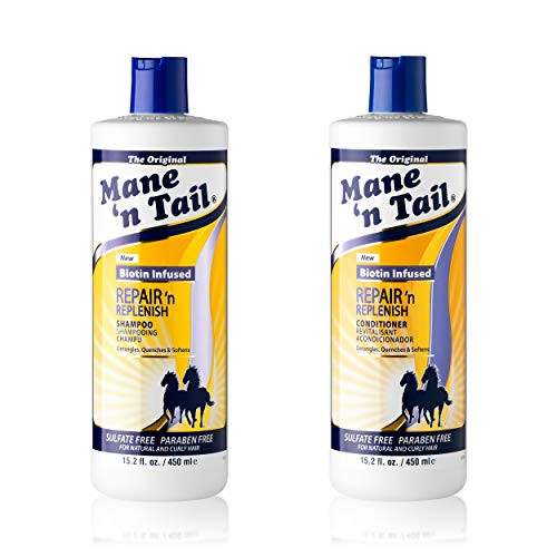 Mane n Tail Sulfate Free Repairn Replenish Gentle Cleaning And Replenishing System (15.2 Oz Each)