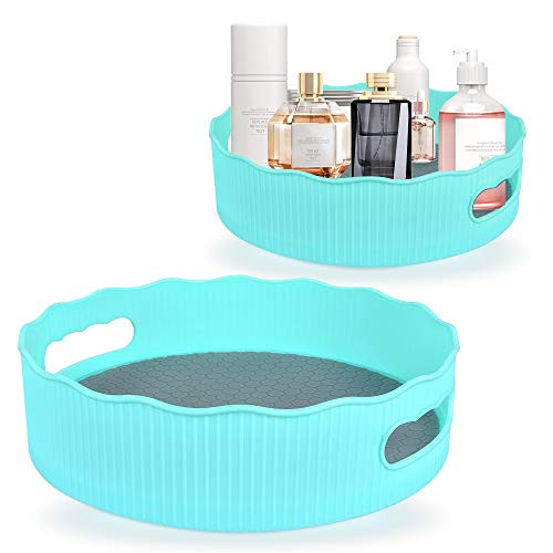 Lazy Susan Cabinet Organizer Lazy Susan Turntable Storage Containers for Kitchen Rotating Spice Rack Organizer Makeup Cosmetic Rotating Storage Bins, 9 inch 12inch