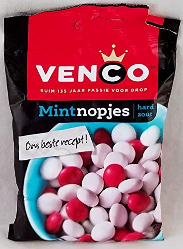 Venco Mint Licorice Buttons (Mintnopjes) Pack of 3 Dutch Salmiak