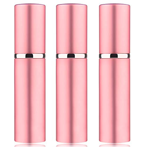 3Pcs 10ML Portable Mini Refillable Perfume Scent Aftershave Atomizer Empty Refillable Spray for Purse or Travel (Pink)