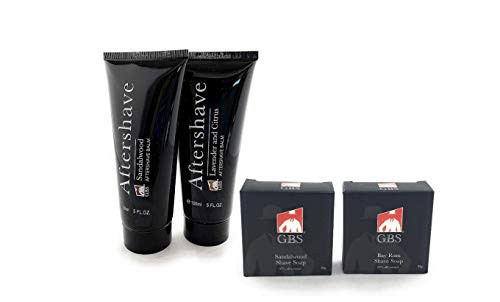 GBS 4 Pack 2 Aftershave balms  and  2 Shave Soaps