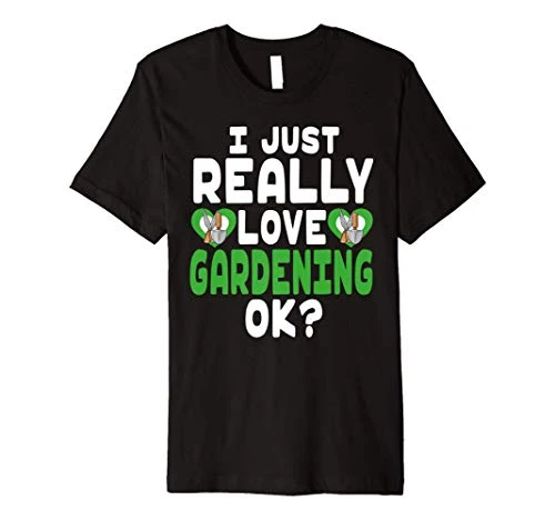 Cute Garden Tools in Heart I Love Gardening OK Premium T-Shirt