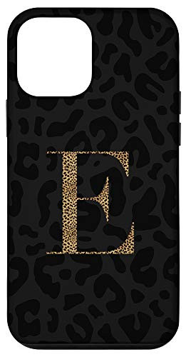iPhone 12 mini Leopard Animal Print Cheetah Monogram Initial Letter E Case