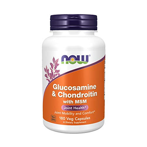 NOW Supplements, Glucosamine  and  Chondroitin with MSM, Joint Health, Mobility and Comfort*, 180 Capsules