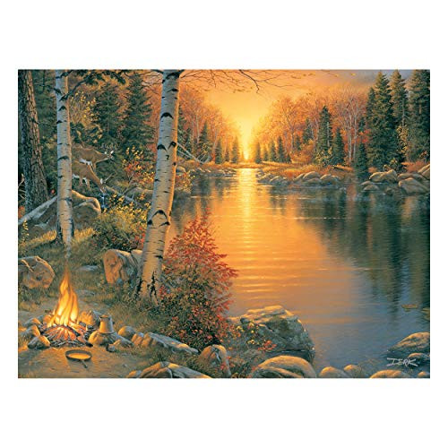 River's Edge Products LED Art 16in x 12in - Campfire at Sunset