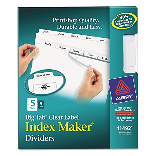AVE11492 - Avery Big Tab Index Maker Clear Label Dividers