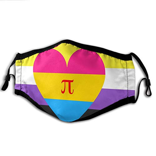 Nonbinary Pan Polyamorous Pride Flag Windproof Face Mask Unisex Windproof and Dustproof Mouth Cover Black