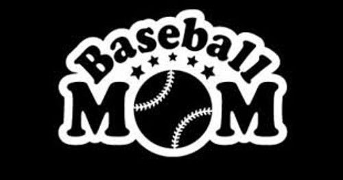 Chase Grace Studio Baseball Mom Baseball Ball Life Sports Vinyl Decal Sticker|WHITE|Cars Trucks Vans SUV Laptops Wall Art|5.75" X 3.5"|CGS361