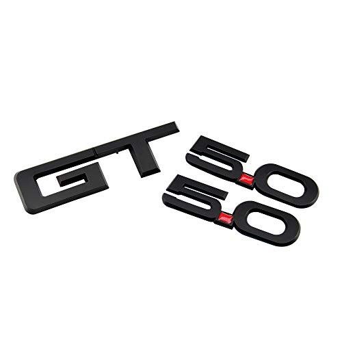 Guzetop 3D GT Emblem 5.0 Emblem Badge Decals fit for Ford Mustang (Matte Black)