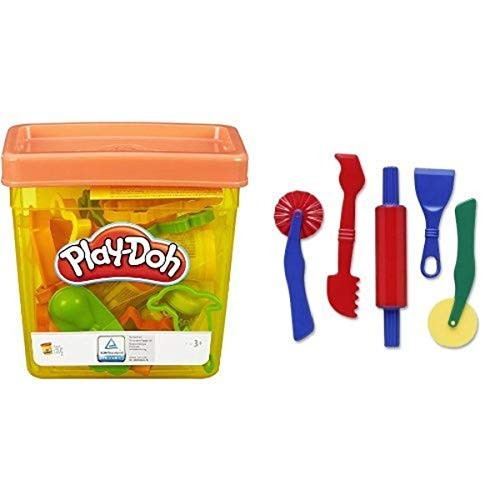 Play-Doh Fun Tub and Dough Tools - 5 Piece Assortment Bundle