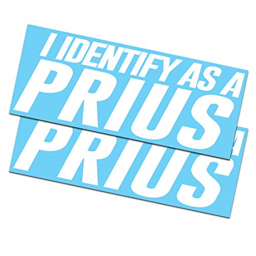 2 Pack - I Identify As A Prius - Window Decals / Stickers 2.5x7"