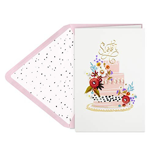 Hallmark Signature Birthday Card for Sister (Elegant Cake) (699RZH1186)
