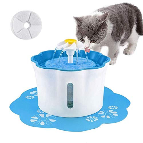 Shinea Cat Water Fountain, 2.6L Automatic Cat Drinking Water Fountain Dog Water Dispenser Pet Fountain with 2 Replacement Filters 1 Silicone Mat for Cats Dogs and Other Animals Shinea Cat Water Fountain, 2.6L Automatic Cat Drinking Water Fountain Dog Water Dispenser Pet Fountain with 2 Replacement Filters 1 Silicone Mat for Cats Dogs and Other Animals