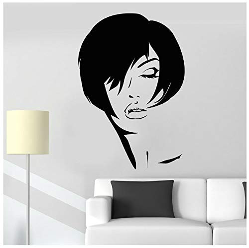 Fashion Model Girl Face Stickers for Bathroom Beauty Hair Salon Vinyl Wall Decal Short Hair Girl Decor Bedroom Removable 42X61Cm Fashion Model Girl Face Stickers for Bathroom Beauty Hair Salon Vinyl Wall Decal Short Hair Girl Decor Bedroom Removable 42X61Cm