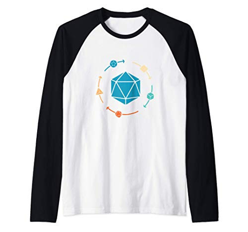 Tabletop RPG board game Dice universe D 20 Raglan Baseball Tee