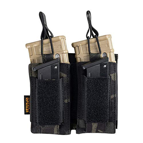 EXCELLENT ELITE SPANKER Open-Top Single/Double/Triple Mag Pouch for M4 M14 M16 AK AR Elastic Kangaroo Rifle Magazines and Pistol Mag Pouch(Multicam Black) EXCELLENT ELITE SPANKER Open-Top Single/Double/Triple Mag Pouch for M4 M14 M16 AK AR Elastic Kangaroo Rifle Magazines and Pistol Mag Pouch(Multicam Black)